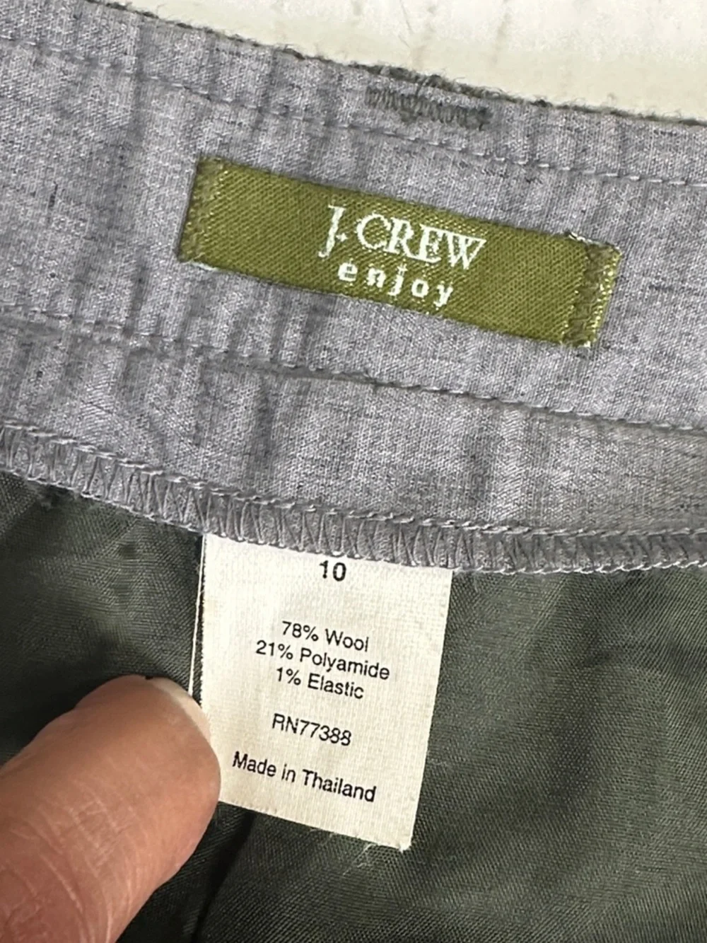 J. Crew Green Wool Pencil Skirt Womens‎ Size 10 Work Career Business